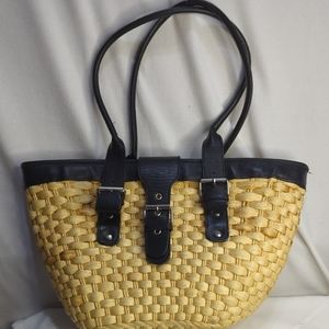 Preston‎ & York Cornhusk and Black leather purse